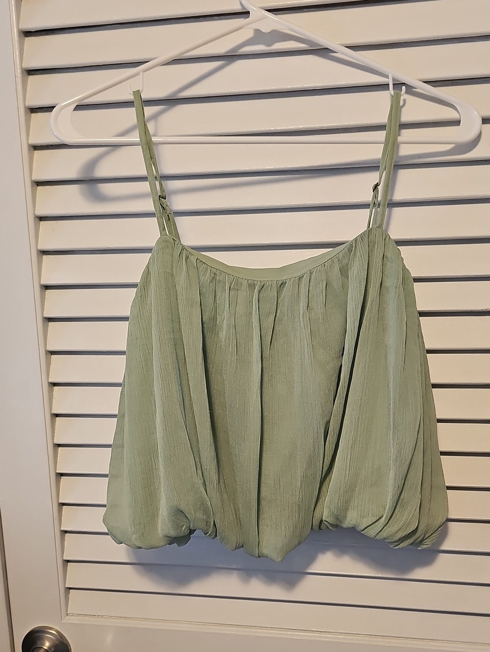 Light Green Women's Bubble Hem Top